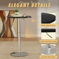 thumbnail image 5 of Homall 1 Piece Bar Table Height Adjustable Bistro Pub Table Cocktail Round Table with Metal Base, Black/Sliver, 5 of 7