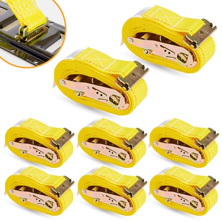 KODIAK 8 Pack 2"x16' E Track Ratchet Straps, Ebclosed Trailer Tie Down, 4400lb
