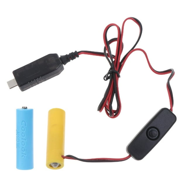 Adaptateur d'Alimentation USB C vers 3V pour Batterie AA Remplacement 2 Pcs 1.5V AA