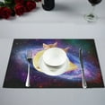 thumbnail image 1 of BSDHOME Galaxy Space Cat dans Pizza Surf Table de Cuisine Napperons pour Table à Manger 12x18 Pouces, 1 of 4