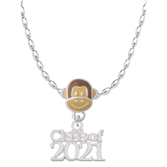 Delight Jewelry Silvertone Class of 2021 Mia Monkey Charm Necklace