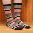 thumbnail image 4 of Men's Extra Large Rayon from Bamboo Fiber Stripe Socks - Color 06 - 1 Pair, Size 10-14, 4 of 4