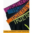 thumbnail image 6 of INNERSY Men's Boxer Briefs Cotton Underwear for Men with Pouch Mens Underwear 4-Pack(X-Large,Colorful Black), 6 of 7