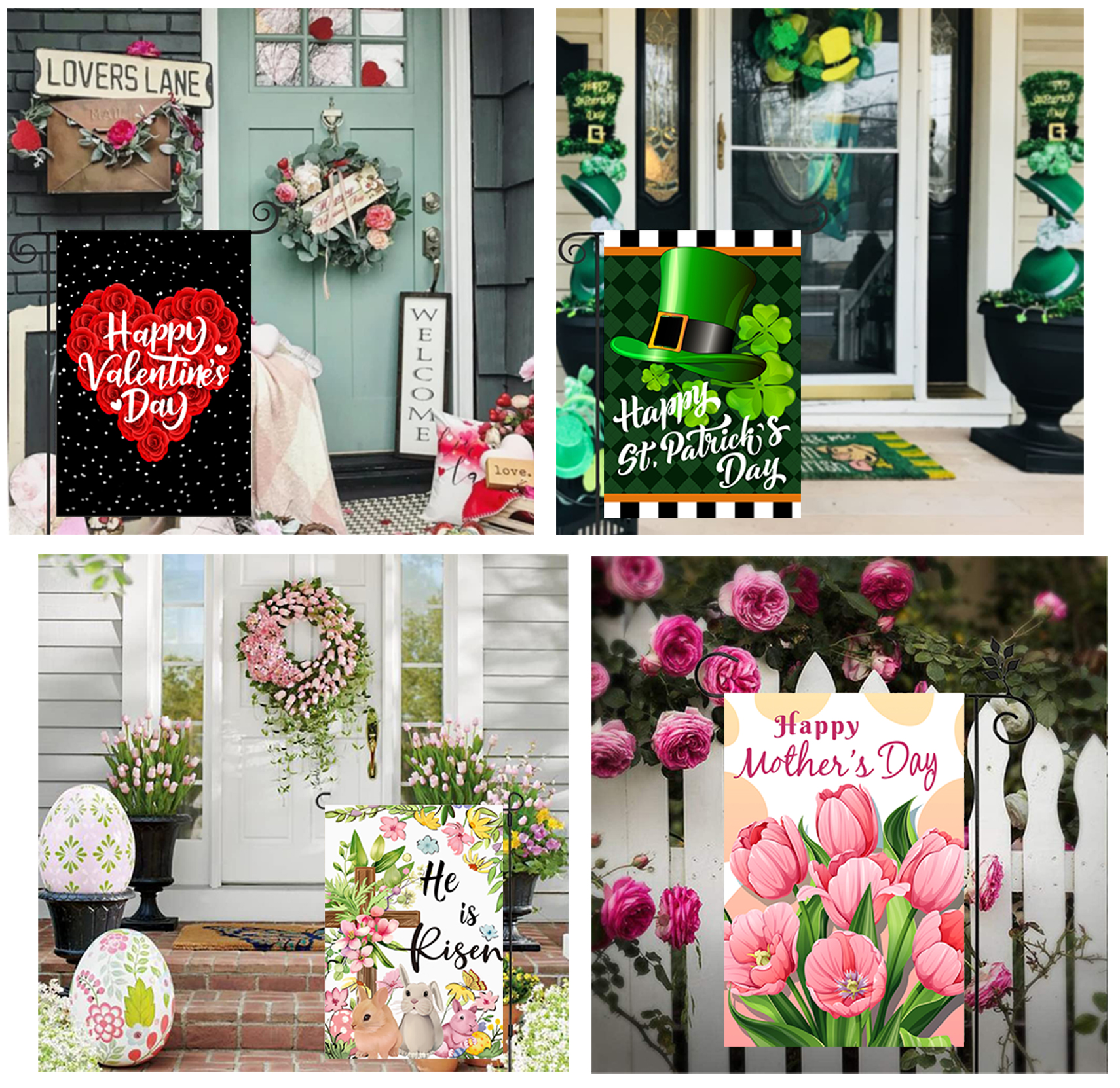 Yileqi 12-Pack Seasonal Garden Flags 12x18 Inch photo 5