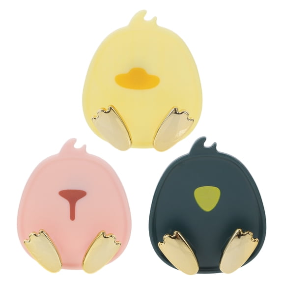 3pcs Cute Cartoon Animal Wall Hooks for Kids, Strong Adhesive No-Drill Hooks for Hanging Backpacks, Towels, Coats, Bathroom & Closet Use