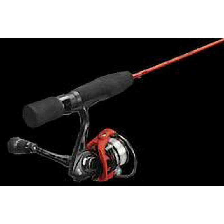 Mach Smash Ice Spinning Reel and Fishing Rod Combo, 24-Inch 1-Piece Rod,  Ultra-Light Power Fast Action IM6 Rod, Size 75 Reel, 5.1:1 Gear Ratio,  Interchangeable Retrieve, Red/Black 