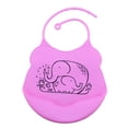 thumbnail image 2 of Babero de Silicona Sunnimix Cómodo y Suave para Bebés Elephant_Rose Red, 2 of 7