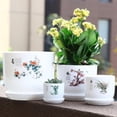 thumbnail image 3 of Saient Resin ceramic succulent plant pots for planting flowers, cacti, succulents, with drain holes and saucers, indoor/outdoor flower pots, 3 of 5
