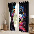 thumbnail image 3 of Feelyou Cartoon Motorcycle Curtains Pack of 2 (42x84 Each) for Kids, Black Pink Watercolor Curtains Blackout, Modern Sport Lover Bedroom Curtains, Blackout Curtains Room Decor, 3 of 6