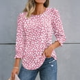 thumbnail image 6 of SUNBS Blouses for Women 3/4 Length Sleeve Shirts Casual Ladies Tops Trendy Fall Winter Clothes, Sizes S-3XL, 6 of 8