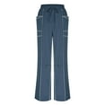thumbnail image 5 of Womens Travel Pants Baggy Wide Leg Casual Pants With Elastic Waist & Pockets Polyester Spandex Blend Soft Breathable For Summer Daily 2Xl Pants For Women, 5 of 7
