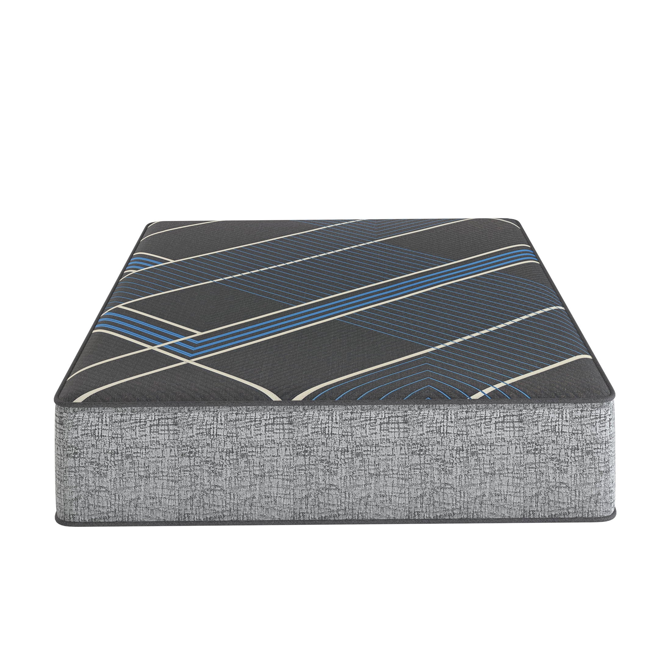 King Size Hybrid Cooling Gel Memory Foam Mattress, Firm Support with Edge Reinforcement & Motion Isolation, Grey Blue