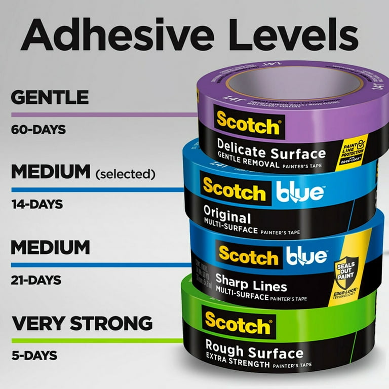 Blue Painters - Cinta adhesiva azul de 1 pulgada x 60 yardas, caja de 48  rollos, fabricada en Estados Unidos, cinta azul de extracción limpia para