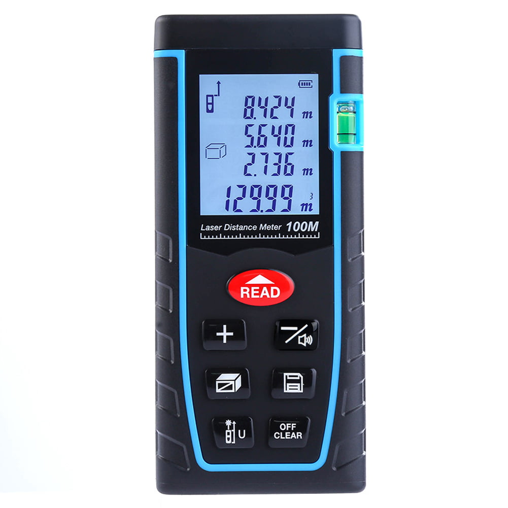 Rangefinder with Pythagorean Mode Measure Distance Upgraded LCD Screen Electronic Bubble Level Handheld Laser Meter Volume and Self-Calibration BanffCliff 328Ft 100M Laser Distance Measure M/in/Ft