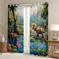 thumbnail image 2 of Erosebridal Wild Dinosaur Black Out Curtains for Kids, Ancient Jungle Wildlife Curtains Pack of 2 (42x63 Each), 2 of 6