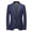 Navy, variant on WREESH Mens Fashion Solid Blazer Slim Business Suit Jacket Peaked Lapel One Button Suit Classic Formal Dress Jacket Black