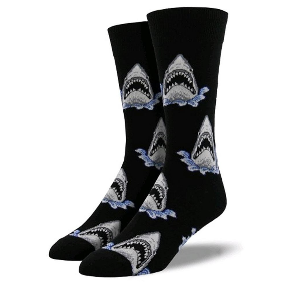 Socksmith Socksmith Great White Shark Attack Mens size 1013 Crew