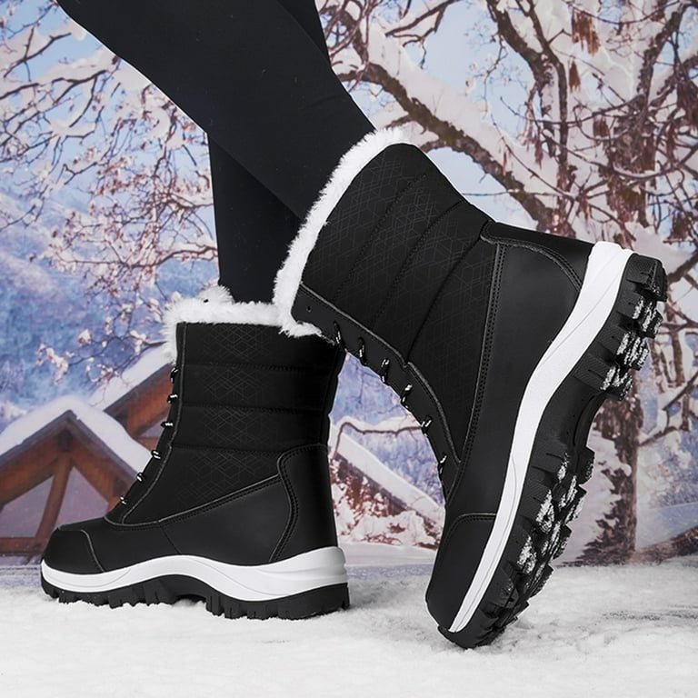 Women's Winter Waterproof Slip Resistant Snow Boots Warm Faux Fur - Main Image