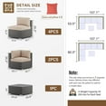 thumbnail image 4 of SUNCROWN 7-Piece Outdoor Patio Furniture Sofa Set All-Weather Black Wicker Sectional Conversation Set with Modern Glass Coffee Table and Cushions (Brown), 4 of 9
