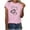 Pink, variant on My Order Women's Short Sleeve Heart Print Round Neck Tshirt Summer Fashion Blouse My Items