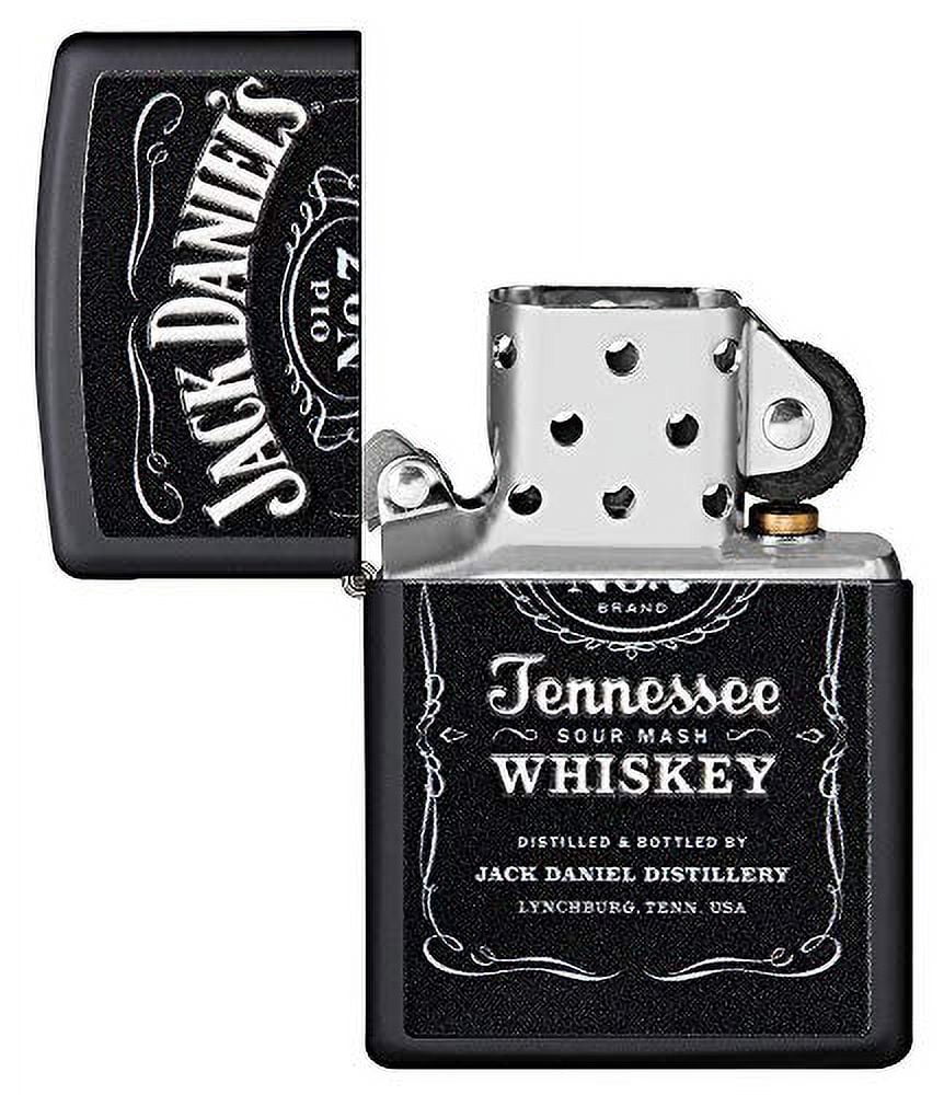 Zippo Jack Daniels Black Matte Texture Lighter - Stylish & Officially Branded