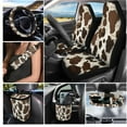 thumbnail image 2 of Jeiento Brown Cow Car Seat Cover Set of 15 Auto Seat Protectors Cover with Keychain,Car Cup Holder Coasters,Rear View Mirror Protector,Air Vent Storage Holder,Car Trash Can,Car Seat Belt Pad Cover, 2 of 7