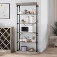 thumbnail image 3 of Eastvita 736-Inch Industrial-Style Six-Layer Wooden Bookshelf with Metal Frame Open Storage Retro Display Stand, 3 of 6