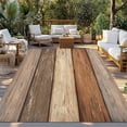 thumbnail image 2 of Farmhouse Beige Brown Outdoor Rug for Patio/Deck/Porch, Non-Slip Large Area Rug 6 x 9 Ft, Vintage Wooden Striped Indoor Outdoor Rugs Washable Area Rugs, Reversible Camping Rug Carpet Runner, 2 of 8