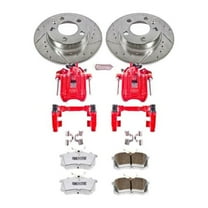 PowerStop Rear Z26 Street Warrior Brake Pad and Rotor Kit with Red Powder Coated Calipers Fits: VOLKSWAGEN Select Models KC847-26