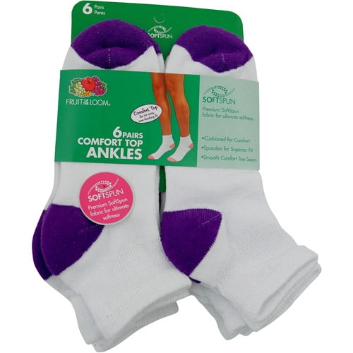 Womens SoftSpun Ankle Socks 6 Pairs