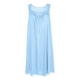 thumbnail image 5 of ZSQDM Women's Nightgowns Womens Pajamas NightGowns For Women Sleeveless Satin Silk Nightshirt For Women Wide Strap Plus Size Sky Blue One Size, 5 of 6