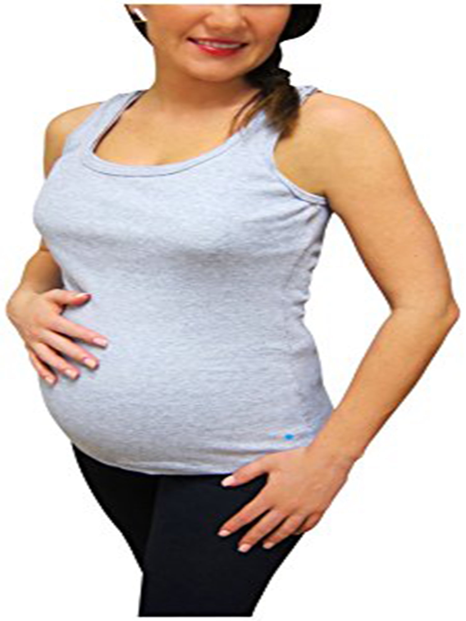 Bun Maternity Nursing Tank Top (Heather Grey, Medium)