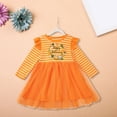 thumbnail image 2 of KAUOD Toddler Girls Halloween Pumpkin Dress Mesh Tulle Striped Tutu Dress Baby Long Sleeve Pullover Dresses Clothes, 2 of 7