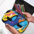 thumbnail image 6 of Sikiie Abstract Color Splash Print Flip Double-layer Pencil Case, All-purpose Stationery Bag for Study and Office, Zipper Design, Unisex, 6 of 7