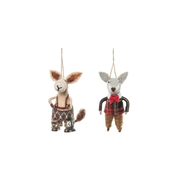 Close Knit Friends Rustic Christmas Ornament  Set of 2