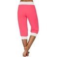 thumbnail image 5 of cocolona Womens Summer Capri Pants Gym Workout Yoga Pants Elastic Waisted Casual Cropped Sweatpants with Pockets, 5 of 5