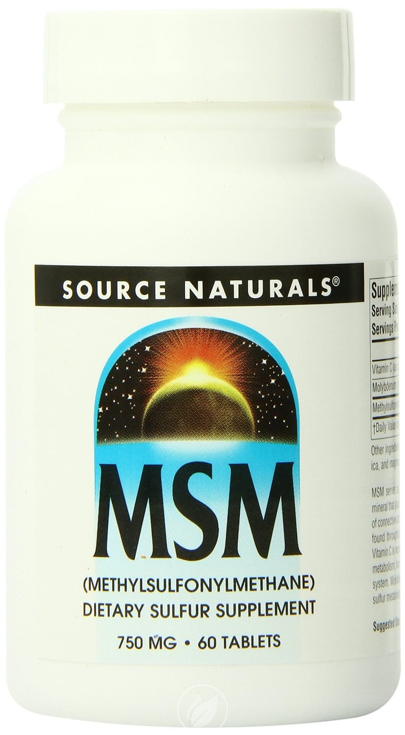 Source Naturals MSM (Methylsulfonylmethane), 750mg, 60 Tablets