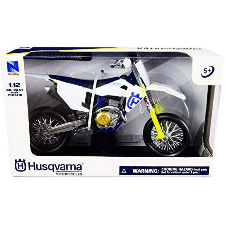 NEW RAY FS450 White and Blue 1/12 Diecast Motorcycle Model by New