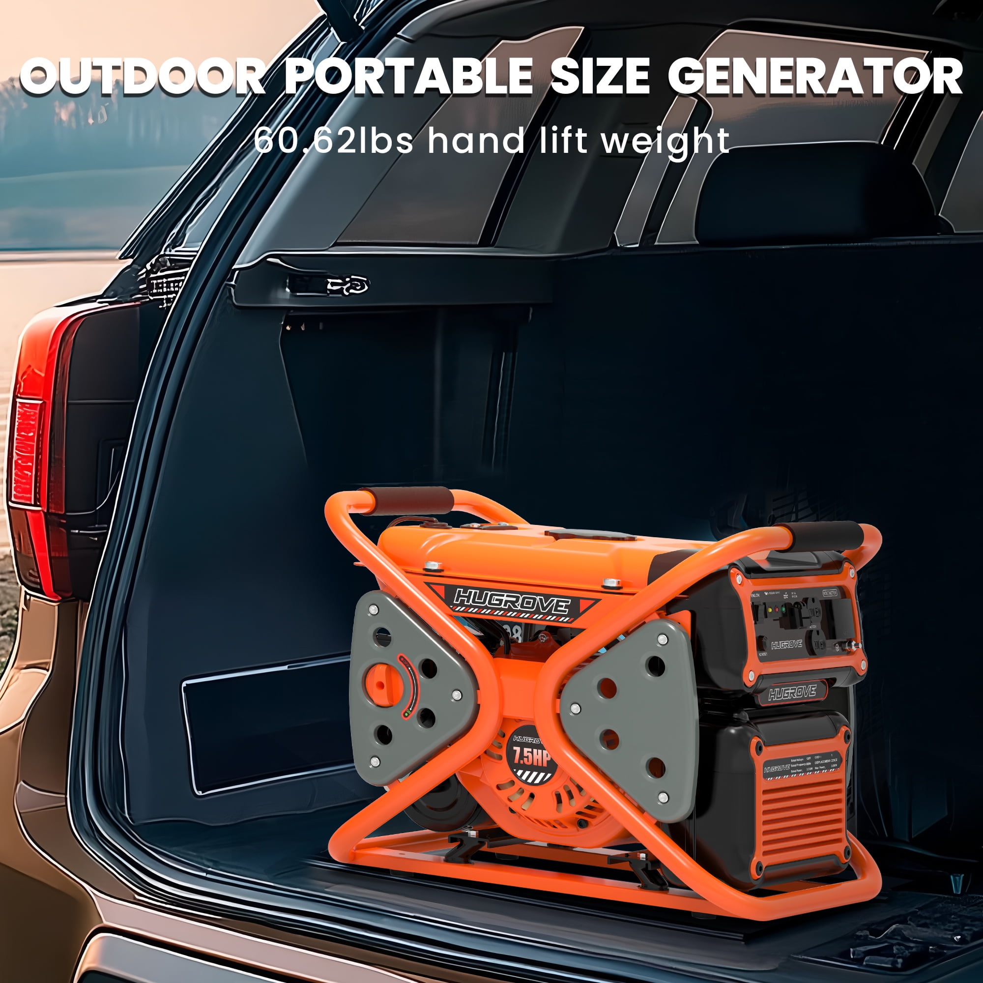 Gas Generator Home Backup, 3800W Inverter Generator with Powerful 223CC Engine, Potable Generator w/ X Steel Frame, 60LBS Portable, 67db