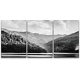 thumbnail image 3 of PixonSign Canvas Print Wall Art Set Retro Mountain & Forest Valley Nature Wilderness Photography Realism Rustic Landscape Relax/Calm Black and White for Living Room, Bedroom, Office - 24"x36"x3, 3 of 5