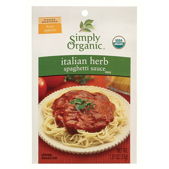 Simply Organic Italian Herb Spaghetti Sauce, Certified Organic, 1.31 Oz