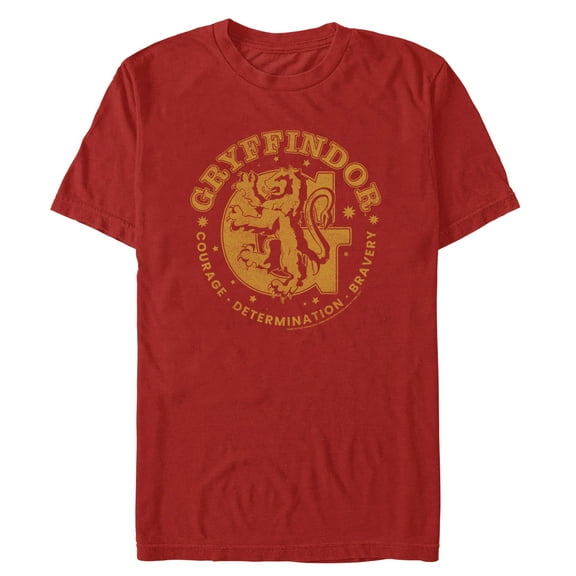 Men's Harry Potter Gryffindor Courage, Determination, and Bravery  Graphic Tee Red X Large