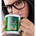 thumbnail image 2 of 3dRose, Beach with Palm Trees, 11oz Two-Tone Black Mug, 2 of 7