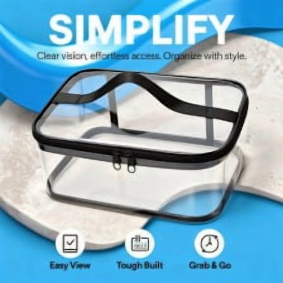 6 Pcs Clear Toy Storage Bags, PVC Building Block Organizer, Portable Flat Bag with Handle & Zipper, Storage Bags for Small Particles, Building Blocks, and Craft Supply