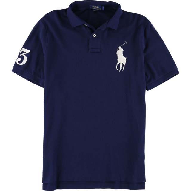 Polo de rugby de malla Ralph Lauren azul mediano
