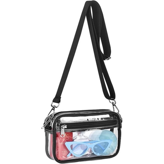 Alikpop Clear Crossbody Bag, Stadium Approved Transparent PVC Shoulder Bag for Concerts, Sports Events, and Travel