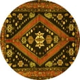 thumbnail image 1 of Ahgly Company Machine Washable Indoor Round Persian Yellow Traditional Area Rugs, 5' Round, 1 of 4