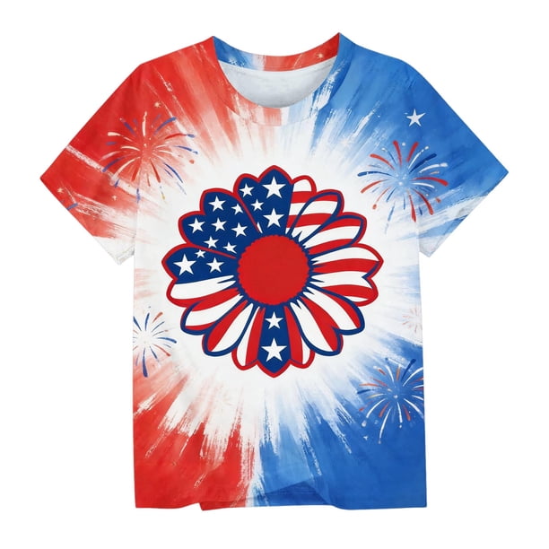 Odeerbi Chicos Niñas 4 de Julio Camiseta Manga Corta Día de La Independencia Camiseta Gráfica