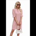 thumbnail image 2 of Vestido Recto Casual con Cuello en V Rosa Oscuro L, 2 of 10