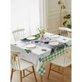 thumbnail image 2 of St. Patrick's Day Rectangle Tablecloth, Cute Puppy Shamrock Hat Dog Green Plaid Waterproof & StainResistant Tablecloth, Washable Oil-proof Table Cover for Dining/Party/Wedding/Camping/Buffet 52x70 In, 2 of 9